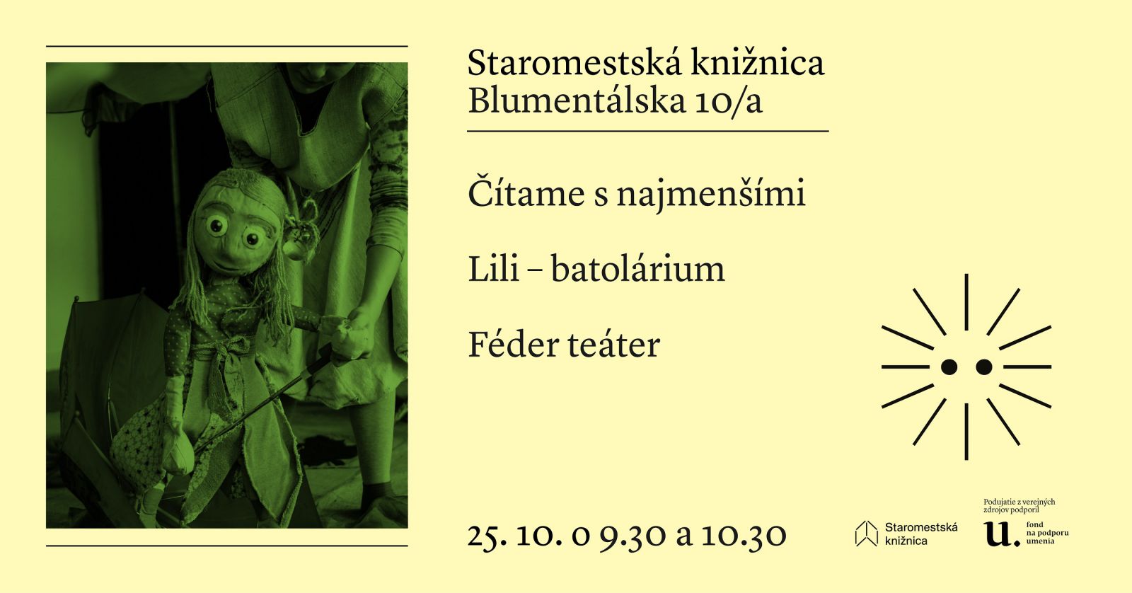 Čítame s najmenšími - Lili - batolárium v stredu 25. 10. o 9.30 a 10.30 v Staromestskej knižnici na Blumentálskej 10/a