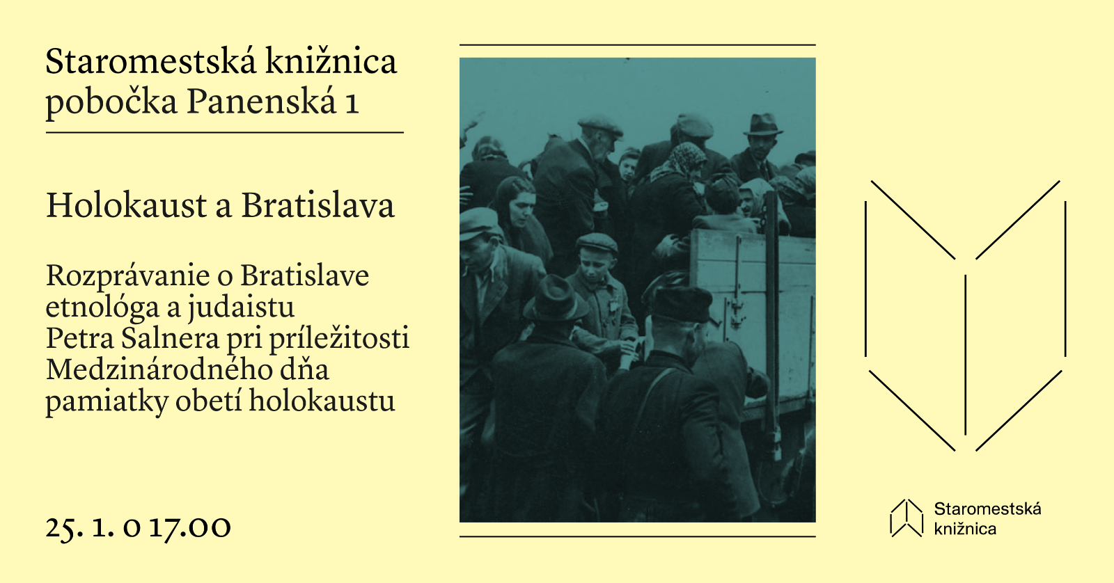 Holokaust a Bratislava - 25. 1. o 17.00 na Panenskej 1